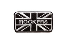 ROCKERS UNION JACK BIKER SEW ON EMBROIDERED PATCH