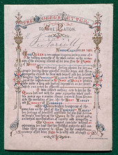 Antique Victorian Printed Card Queen Victoria's Letter to the Nation 1871 Prince