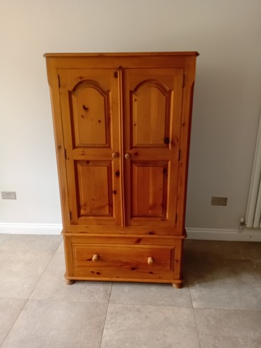Child antique pine wardrobe - antique,