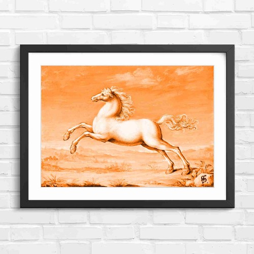 Rearing white classical horse - rearing,