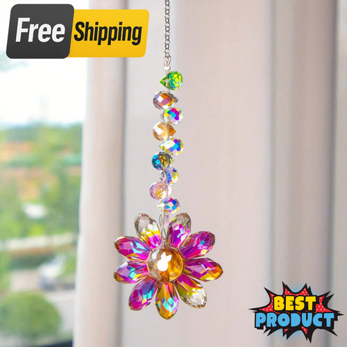 Crystal sunflower suncatcher - crystal,