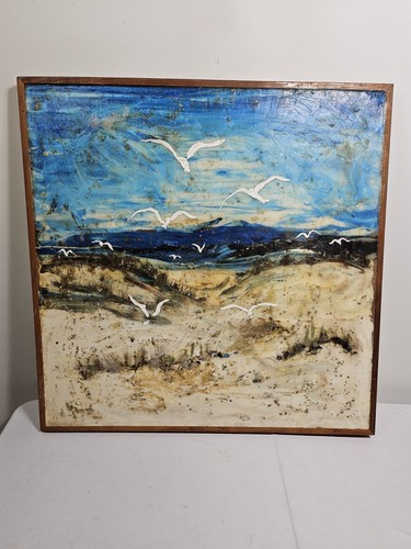 Encaustic landscape - (wax),