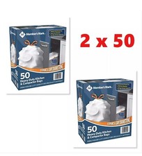 Member's Mark Heavy Duty Kitchen & Compactor Bags 18 gal.,50 ct.~TOTAL 100 ct.