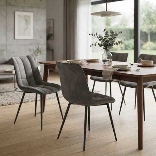 Sleek piece grey dining - 6-piece,