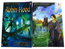 USBORNE Young Reading Books x2 Paperback Robin Hood 2008 Jane Eyre 2012 Classics
