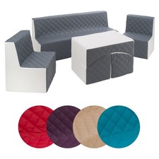 Foam Furniture Set: 2xChair+Sofa+Coach for Kids, Children,eco leather, quilted