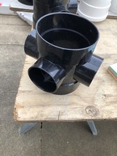 Polypipe 110mm Soil Short Boss Pipe Solvent Weld Black