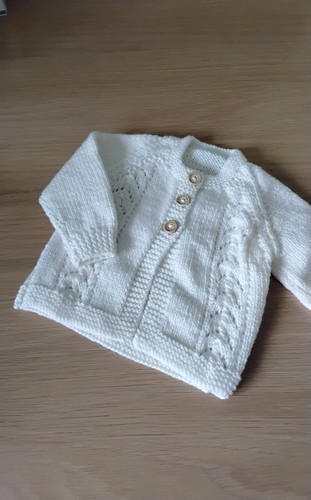 Hand knitted ivory baby - knitted,