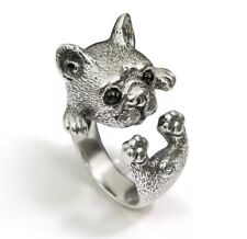 Unisex Sweet French Bulldog Adorable Dog Wrap Round Adjustable Ring Animal Puppy