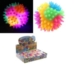 (Set of 5) Bouncy Disco Ball 5.5cm LED Flashing Spikey Balls Kids & Adults Toy