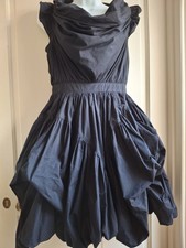 All Saints Lorinna Dress UK10 Black Hitch Bubble Parachute Vintage Bustle Cotton