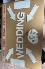 2 wooden Hanging Wedding Signs with Arrows 