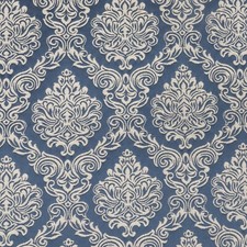 Belle Damask Ink Blue Fabric