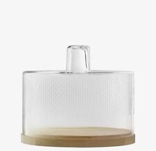 LSA Glass Dome & Ash Base £130rrp Large Stunning Gift BNIB Cake Stand Cheese