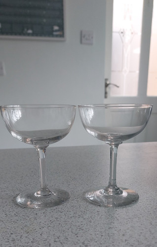 Two vintage glass coupe - two,