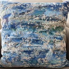 2 x Jane Churchill Skylon  20” Cushion covers in blue/copper layered velvet 