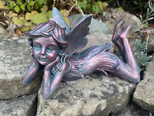 Fairy Garden Ornament Statue Petal Fairy Pixie Bronze Color Outdoor Decor
