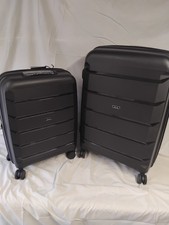 Rock Tulum Suitcase Set - Medium & Cabin - Black - Expandable/Double Wheels