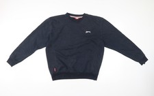 Slazenger Men’s Blue Crew Neck Sweatshirt Size M Logo Pullover