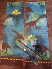 Set Of Jurassic World Curtain Drape Panels w/ Tie backs 64" X 39.5" Kids Bedroom