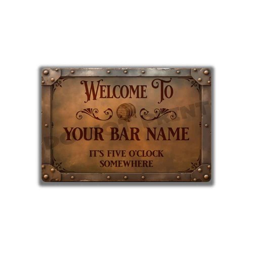 Personalized rusty bar sign - bar,