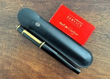 Cartier Diabolo Black & Gold Fountain Pen. 18K  M Nib. Pen Pouch. Nr Mint.
