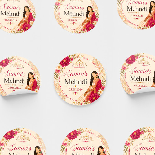 Mehndi sticker water bottle - water,