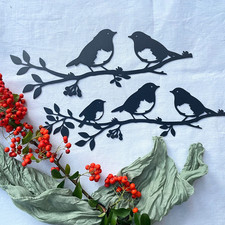 Set of 2 Metal Birds on Branch
