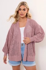 Yours Curve Women's Plus Size Balloon Sleeve Knitted Cardigan