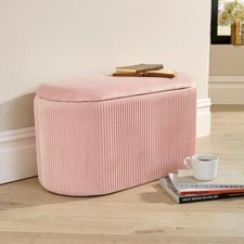 Ottoman Storage Box Pouffe Seat Stool Footstool Storage Bench Aurora Velvet