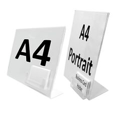 A4 Poster Literature Display Acrylic with Business Card Holder (SU4+SU12/BC)