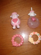 VINTAGE ZAPF CREATION BABY ANNABELL DOLL SHEEP BOTTLE TEETHERS MUSICAL SOOTHER