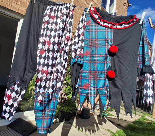 Black white tartan clown - black,