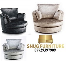 Jumbo Crush Velvet Swivel Chair/ Silver /Black/ Champagne