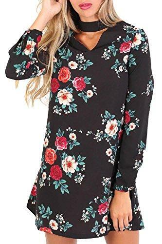 Dress floral print long sleeve - dress,