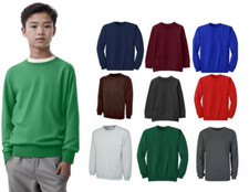 KIDS SCHOOL JUMPERS CREW NECK, ROUND NECK UNIFORM FLEECE SWEATSHIRT JUMPER 
