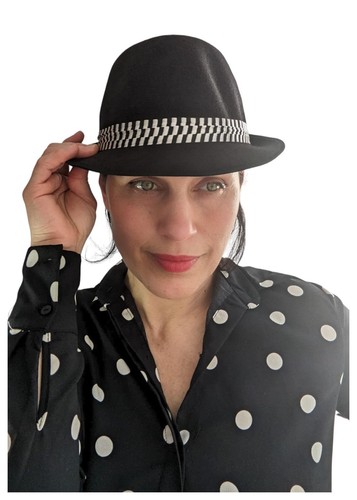 Ska hat black porkpie 2tone - ska,