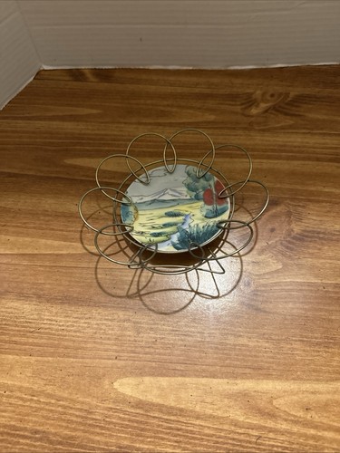 Vintage wire framed plate - vintage,