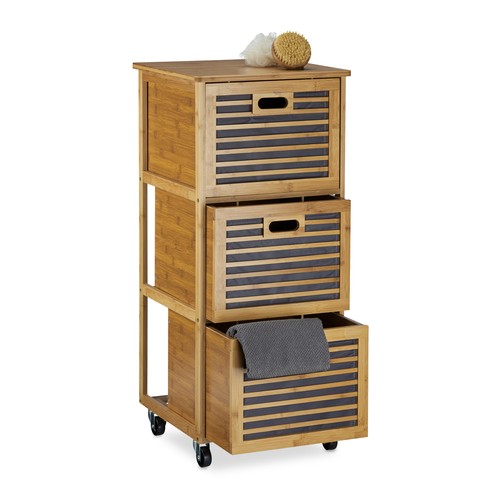 Trolley with drawers - , bamboo