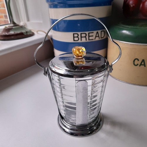Vintage glass chrome plated - &,