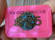 Vintage Casino £25 Chips /Plaques Tokens - New Apron Strings Club London Rare