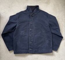 RRL Double RL Ralph Lauren Corduroy Collar Cotton Deck Jacket Dark Navy Large G