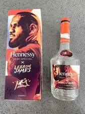 RARE Hennessy x LeBron James Limited Edt. Empty Bottle, Case, Seal Strip MINT!