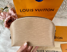 New Authentic Louis Vuitton Beige Epi Cosmetic Pouch M41350 Perfect Gift