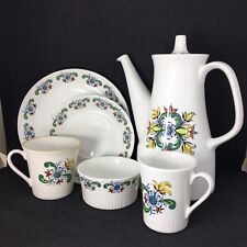 Figgjo Flint of Norway Valle Handprinted Silkscreen Design Coffee Service For 1