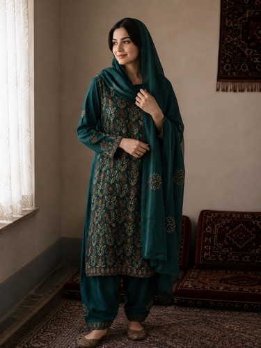 Afghan panjaby with scarf - panjaby,