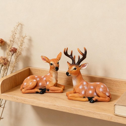 Couple deer figurines - couple, resin