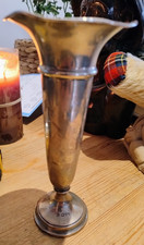 SOLID SILVER HALLMARKED THIN VASE WITH FLUTED TOP