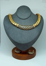 Butler and Wilson Vintage Costume Jewellery Necklace & Earrings Set Gold Tone