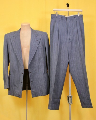 Men vtg 40s blue grey - is,